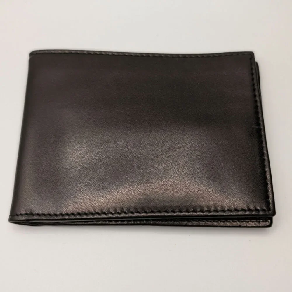 Italian Made Lambskin Leather Bi-fold Wallet Brown